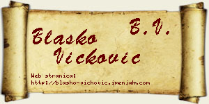 Blaško Vicković vizit kartica
